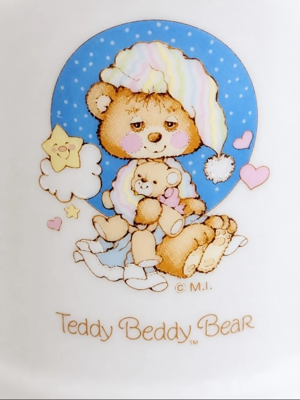 Vintage 1982 Enesco Teddy Beddy Bear Nursery Ceramic Tumbler Japan Cute